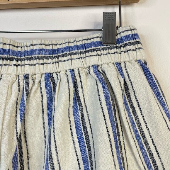 J Crew Cotton Linen Blue striped Tie front shorts Classic Coastal womens 4 new - Picture 7 of 10